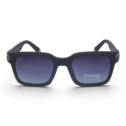 U&EYE The Riven cat-eye rectangle polarized sunglasses in Black / Violet-Blue Gradient — front view