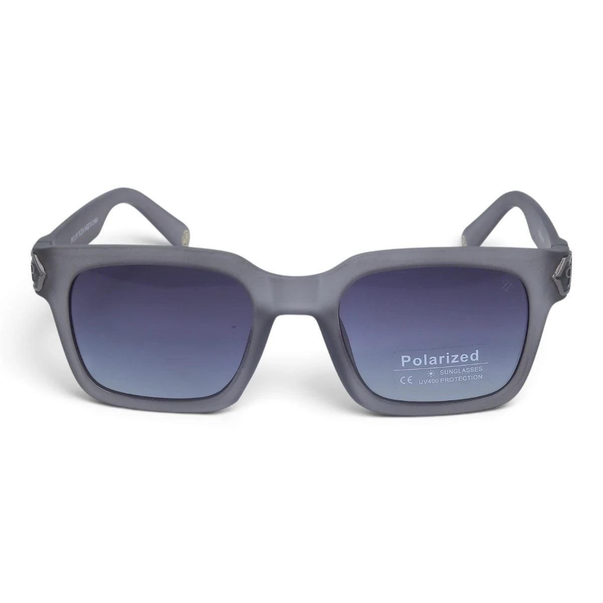 U&EYE The Riven cat-eye rectangle polarized sunglasses in Smoke Gray / Violet Gradient — front view