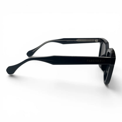 The Roux Chunky Square sunglasses in Black with Smoke Gradient lenses, side profile view