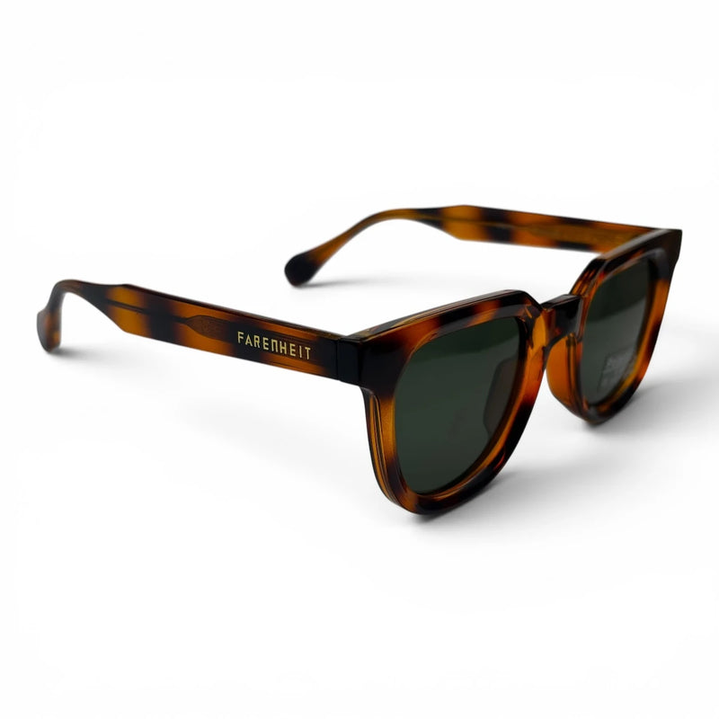 The ‘Roux’ Chunky Square Sunglasses | Tortoise Green