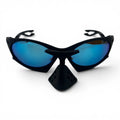 The ‘Rush’ Sport Wrap Sunglasses | Black Blue Mirror
