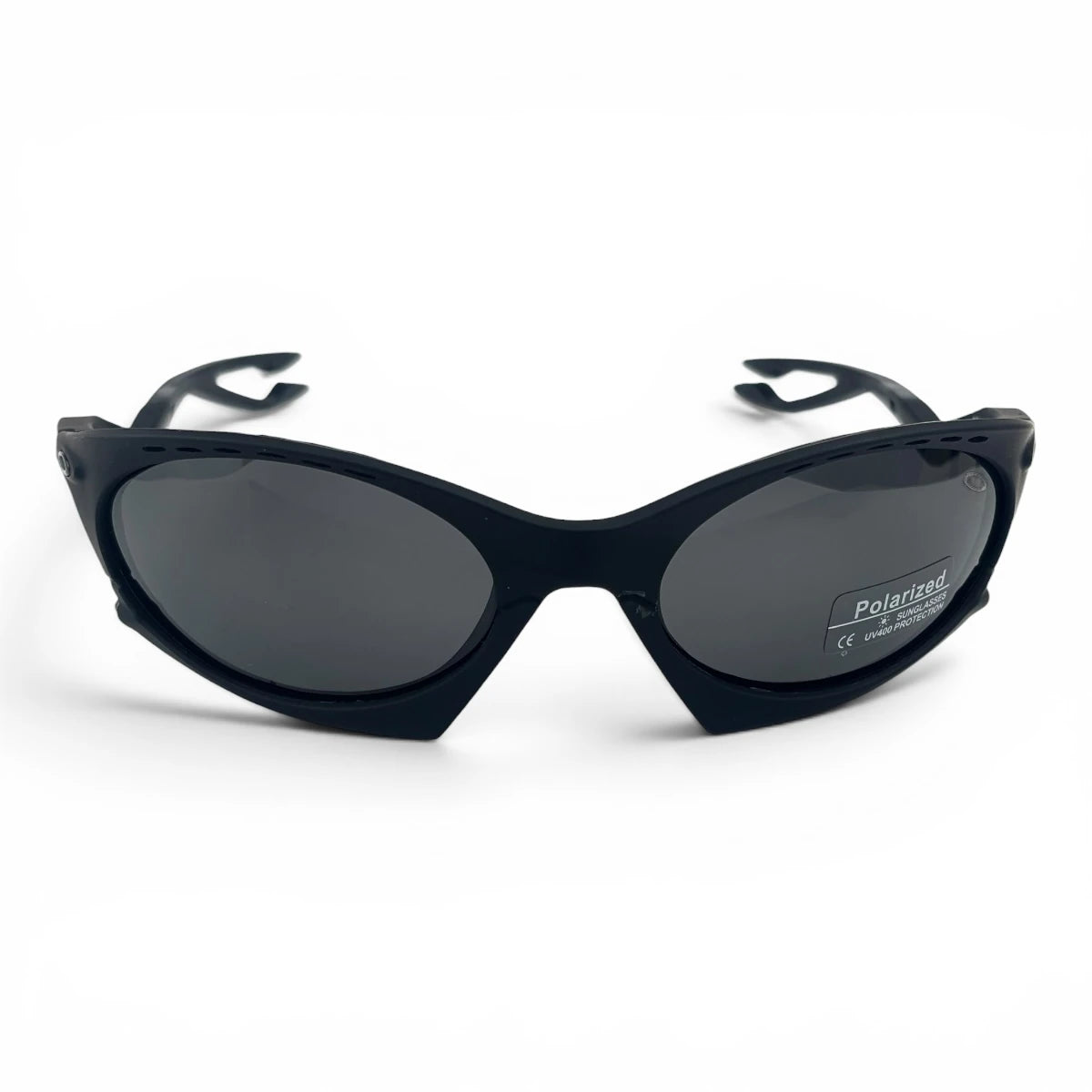 The Rush Sport Wrap sunglasses in Black with Smoke lenses, angled three-quarter view