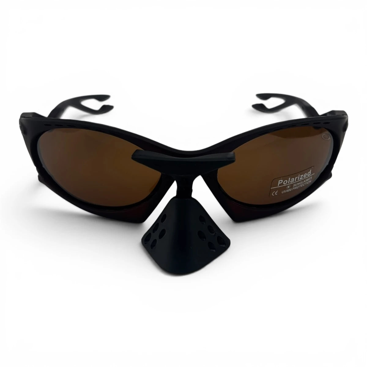 The Rush Sport Wrap sunglasses in Brown with Brown lenses, straight front view