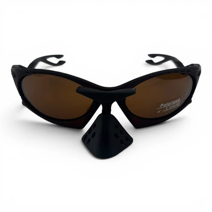 The Rush Sport Wrap sunglasses in Brown with Brown lenses, straight front view