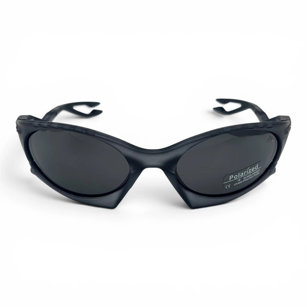 The Rush Sport Wrap sunglasses in Gray with Smoke lenses, angled three-quarter view