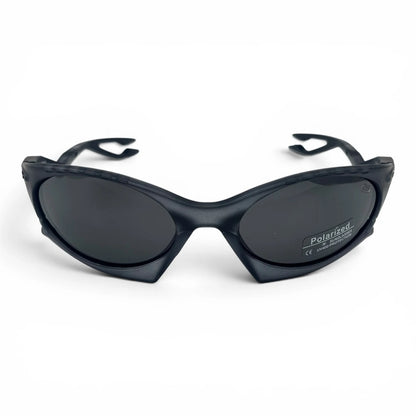 The Rush Sport Wrap sunglasses in Gray with Smoke lenses, angled three-quarter view