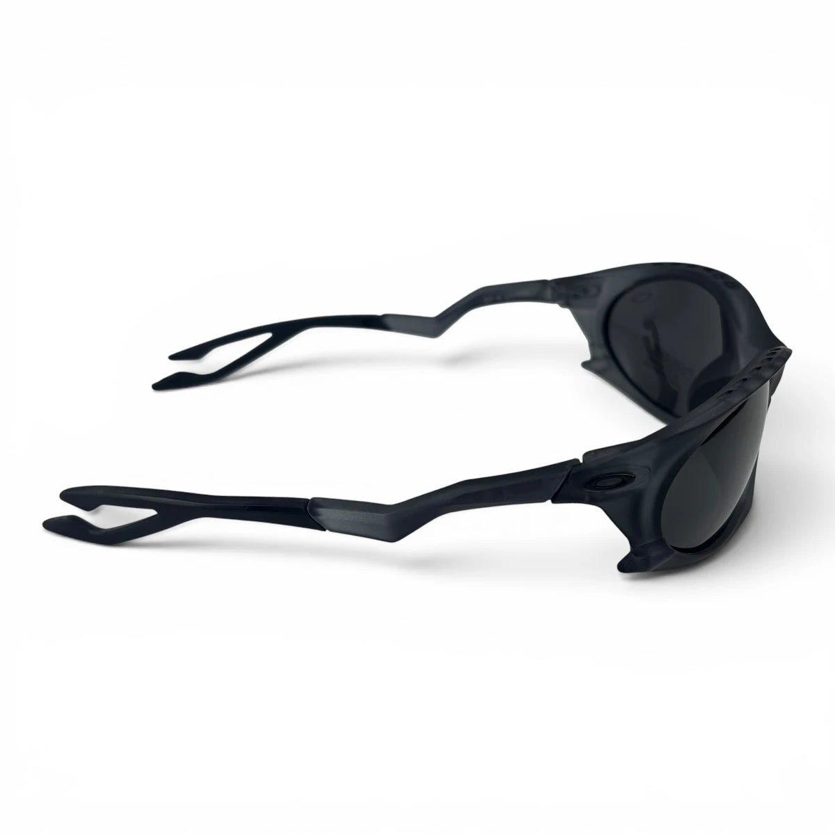 The Rush Sport Wrap sunglasses in Gray with Smoke lenses, detail view