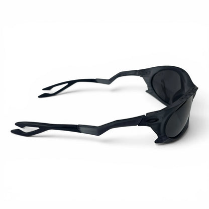 The Rush Sport Wrap sunglasses in Gray with Smoke lenses, detail view