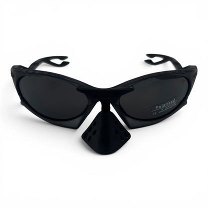 The Rush Sport Wrap sunglasses in Gray with Smoke lenses, straight front view