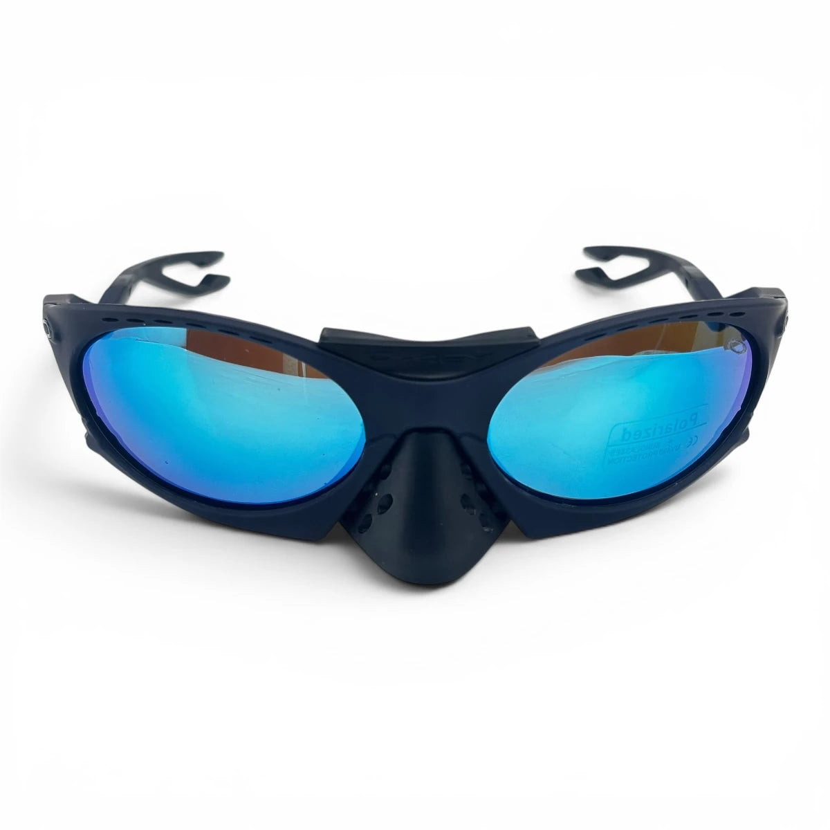The Rush Sport Wrap sunglasses in Navy with Blue Mirror lenses, view 5