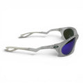 The ‘Rush’ Sport Wrap Sunglasses | Silver Blue Purple Mirror