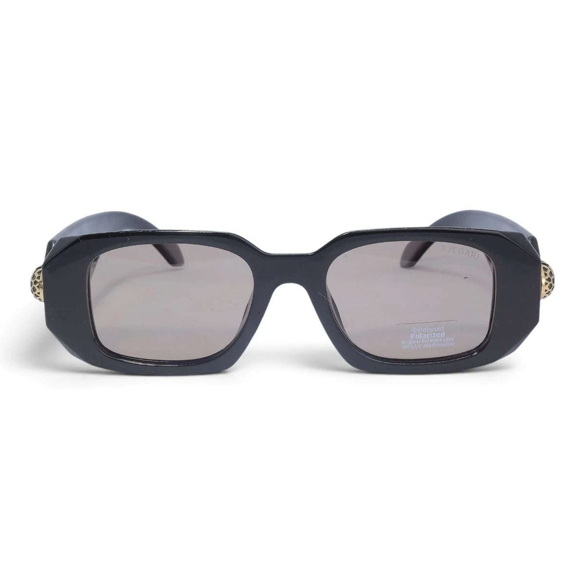 U&EYE The Sabine rectangle polarized sunglasses in Black / Rose-Taupe Gradient — front view