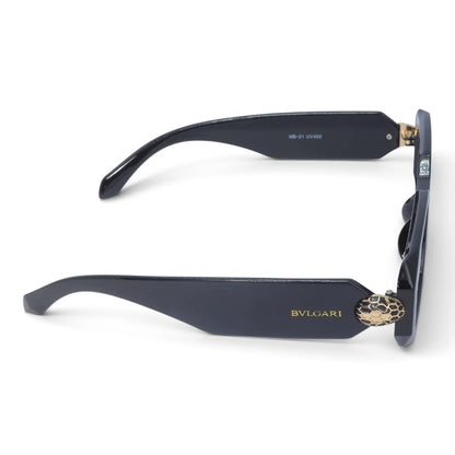 U&EYE The Sabine rectangle polarized sunglasses in Black / Violet-Blue Gradient — side view