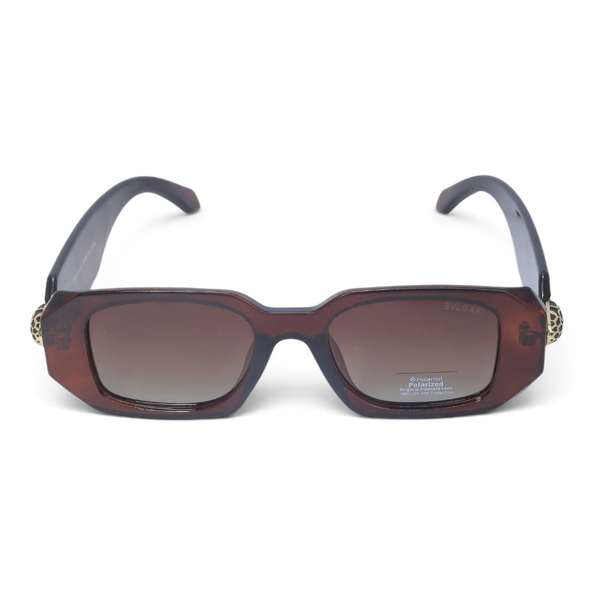 U&EYE The Sabine rectangle polarized sunglasses in Burgundy / Brown Gradient — front view
