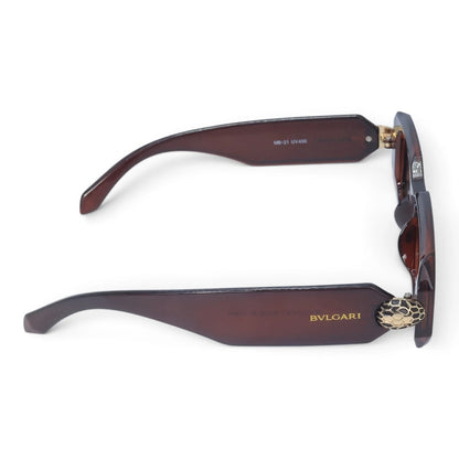 U&EYE The Sabine rectangle polarized sunglasses in Burgundy / Brown Gradient — side view