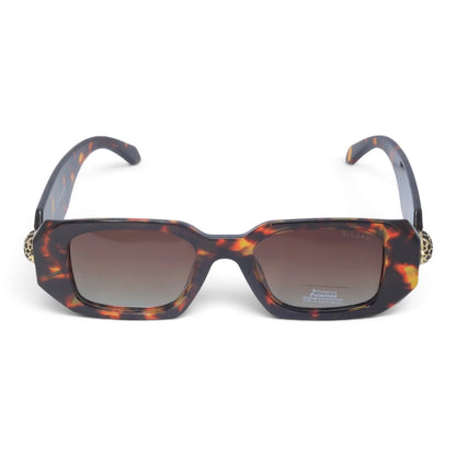 U&EYE The Sabine rectangle polarized sunglasses in Classic Tortoise / Brown Gradient — front view