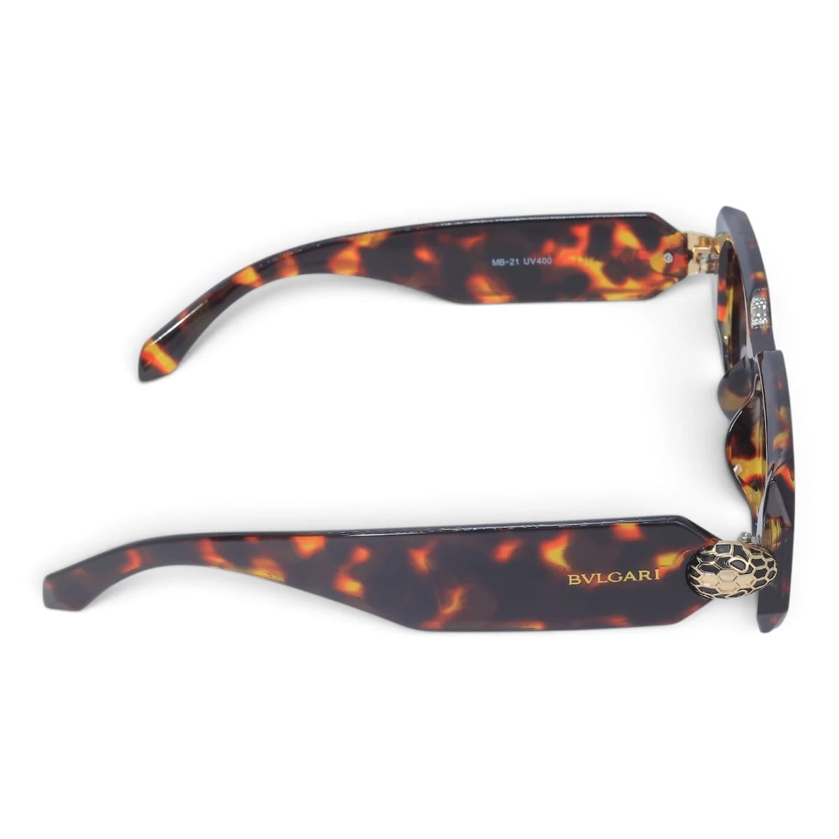 U&EYE The Sabine rectangle polarized sunglasses in Classic Tortoise / Brown Gradient — side view