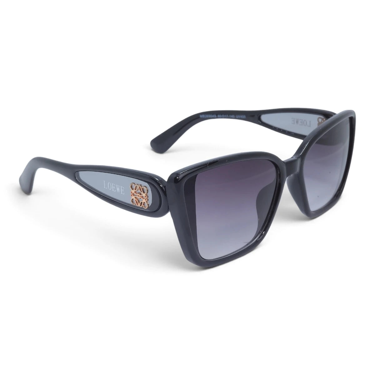 U&EYE The Selene cat-eye square sunglasses in Black / Violet Gradient — angled view
