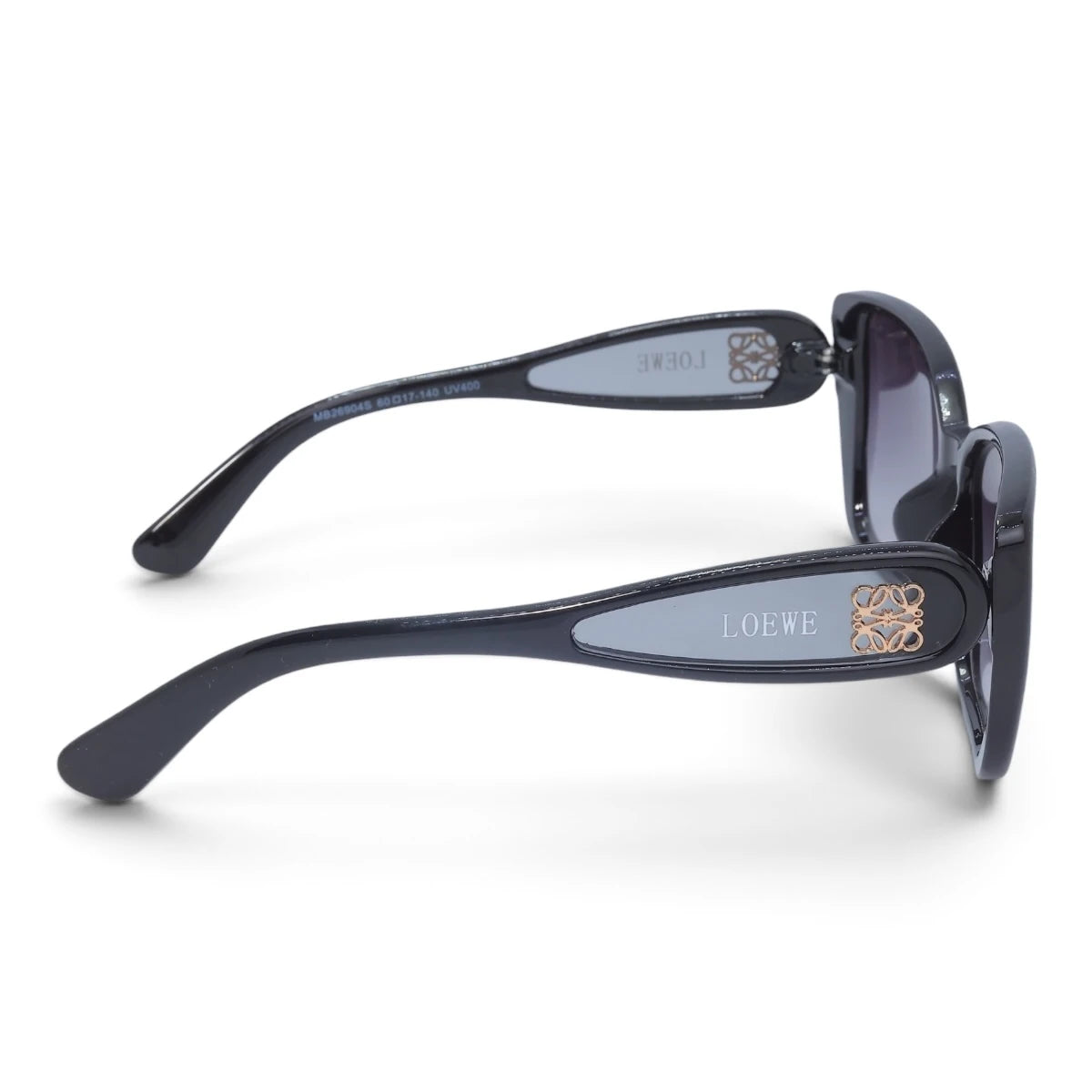 U&EYE The Selene cat-eye square sunglasses in Black / Violet Gradient — side view