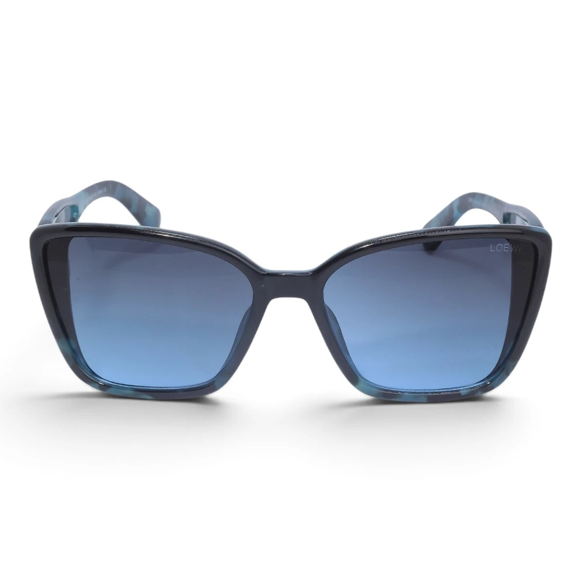 U&EYE The Selene cat-eye square sunglasses in Blue Tortoise / Blue Gradient — front view