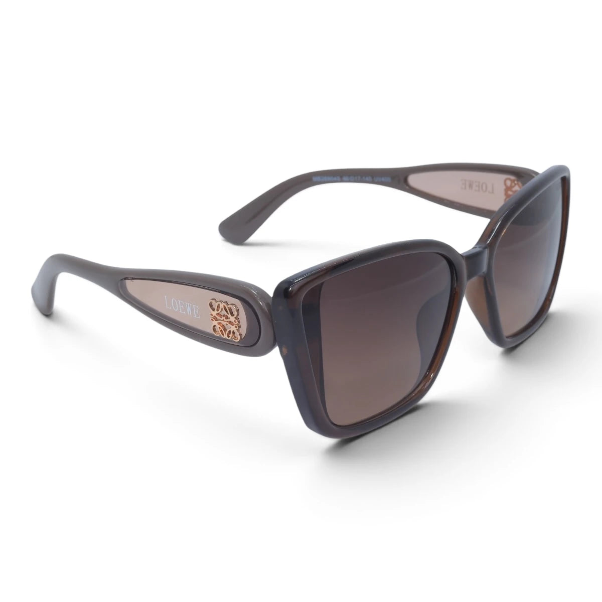 U&EYE The Selene cat-eye square sunglasses in Brown / Brown Gradient — angled view