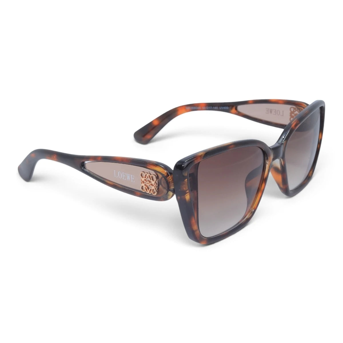U&EYE The Selene cat-eye square sunglasses in Classic Tortoise / Brown Gradient — angled view