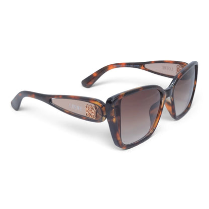 U&EYE The Selene cat-eye square sunglasses in Classic Tortoise / Brown Gradient — angled view