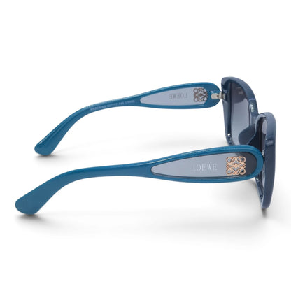 U&EYE The Selene cat-eye square sunglasses in Teal / Gray Gradient — side view