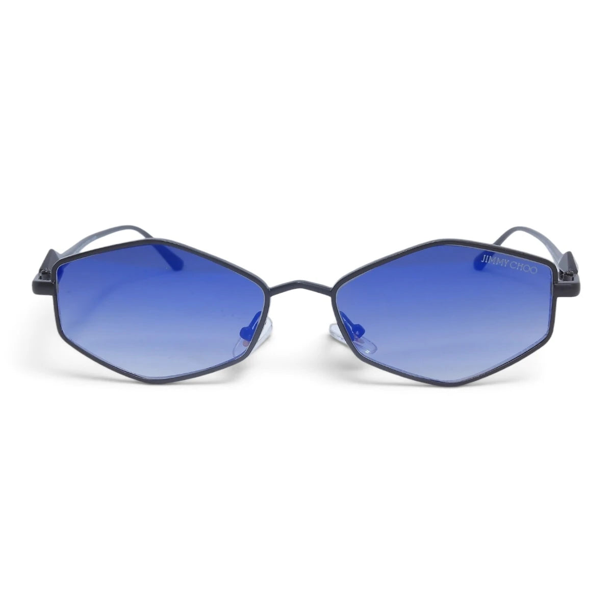 U&EYE The Seraphine small geometric sunglasses in Black / Blue-Violet — front view