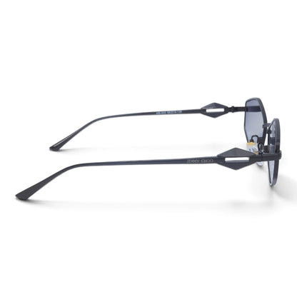 U&EYE The Seraphine small geometric sunglasses in Black / Blue-Violet — side view