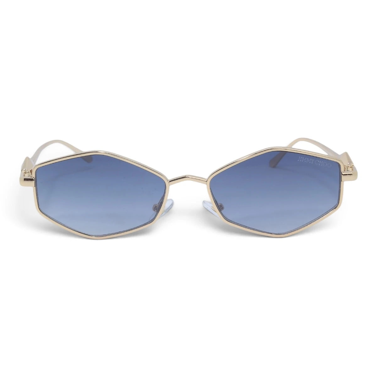 U&EYE The Seraphine small geometric sunglasses in Gold / Blue — front view