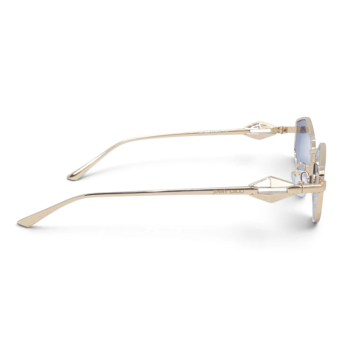 U&EYE The Seraphine small geometric sunglasses in Gold / Blue — side view