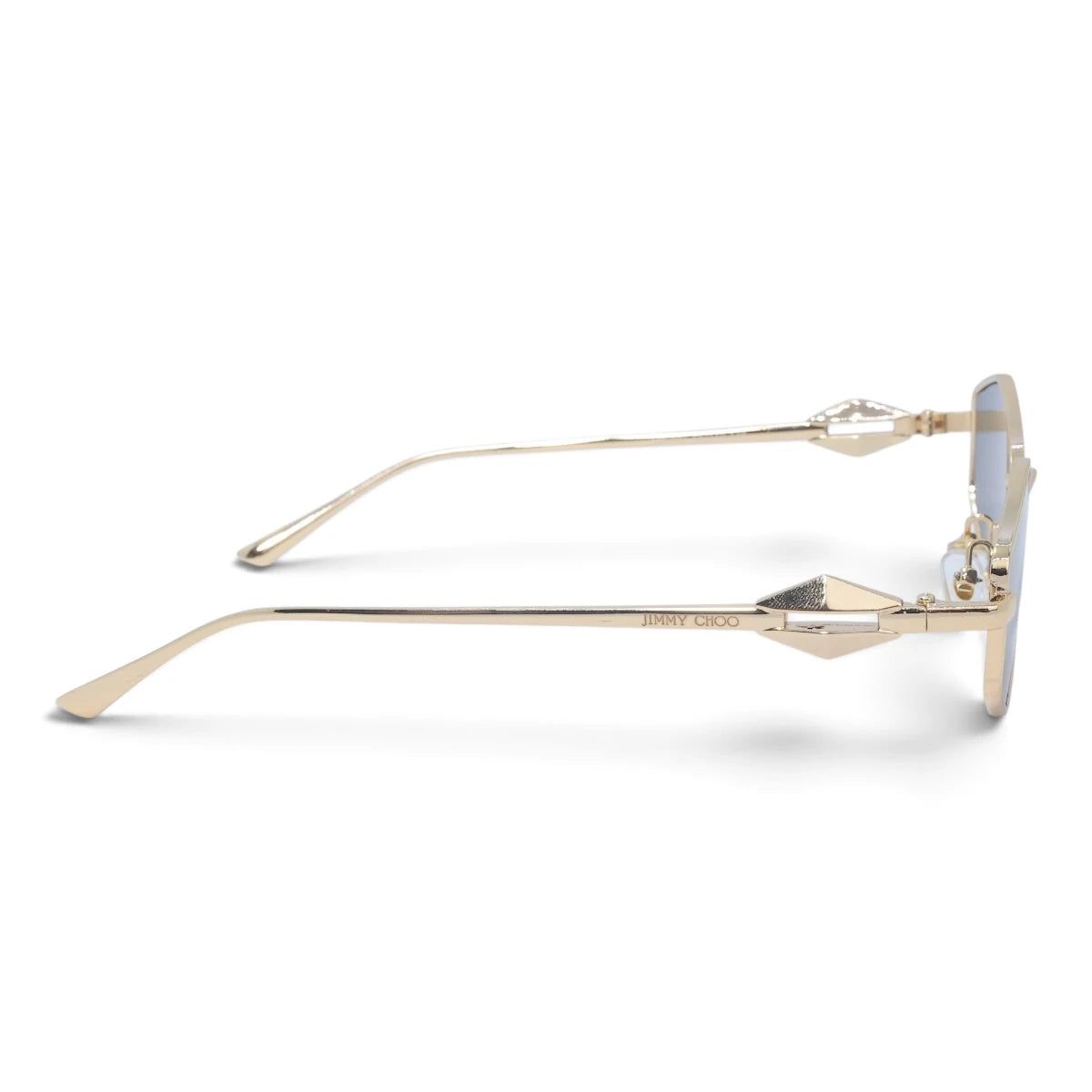 U&EYE The Seraphine small geometric sunglasses in Gold / Gray-Blue — side view