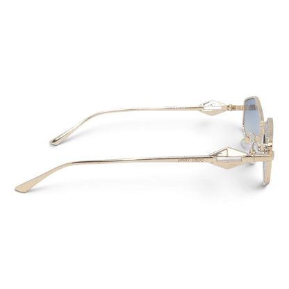 U&EYE The Seraphine small geometric sunglasses in Gold / Light Blue-Gold Gradient — side view