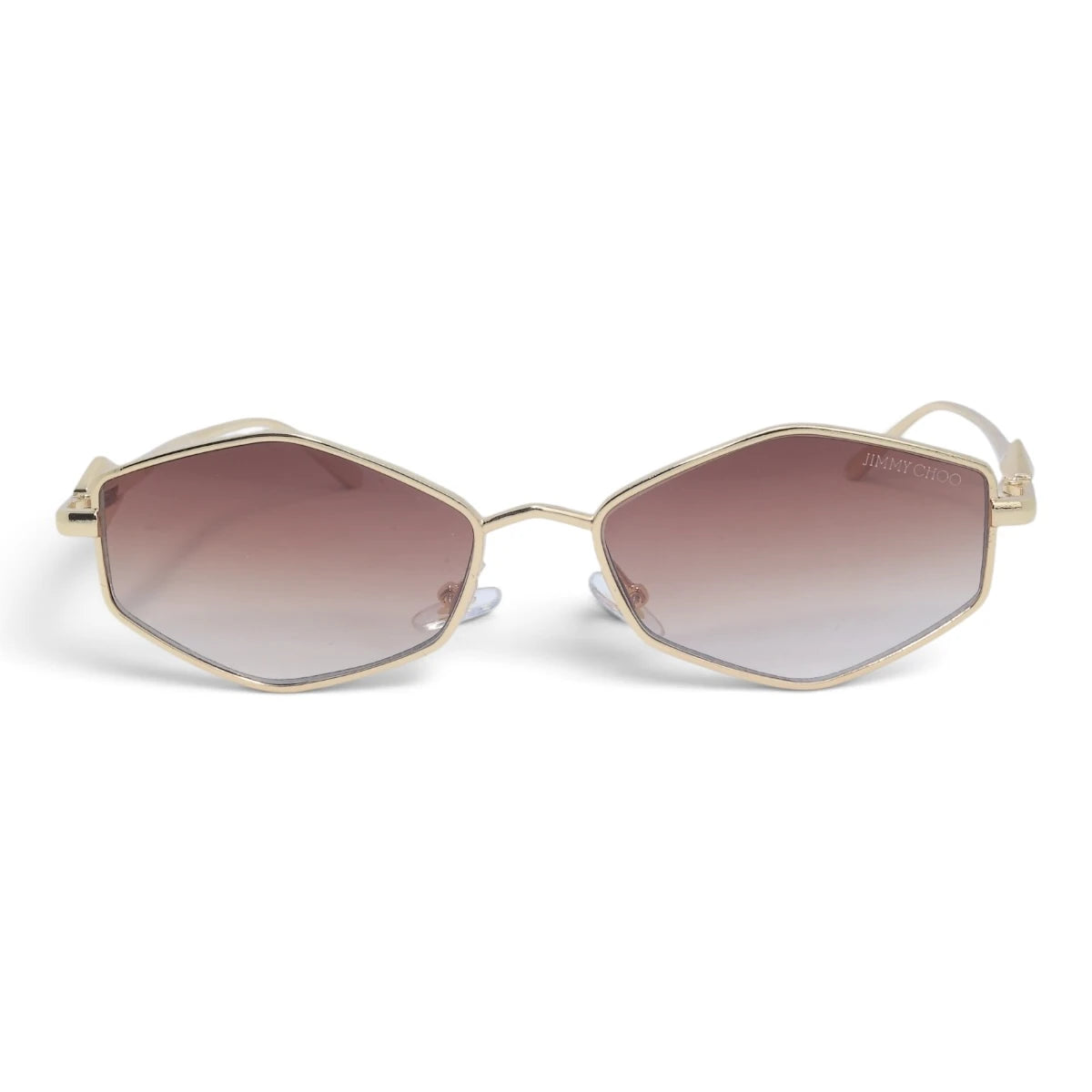 U&EYE The Seraphine small geometric sunglasses in Gold / Rose-Brown Gradient — front view