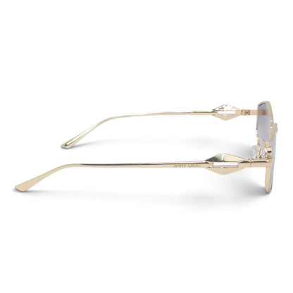U&EYE The Seraphine small geometric sunglasses in Gold / Rose-Brown Gradient — side view