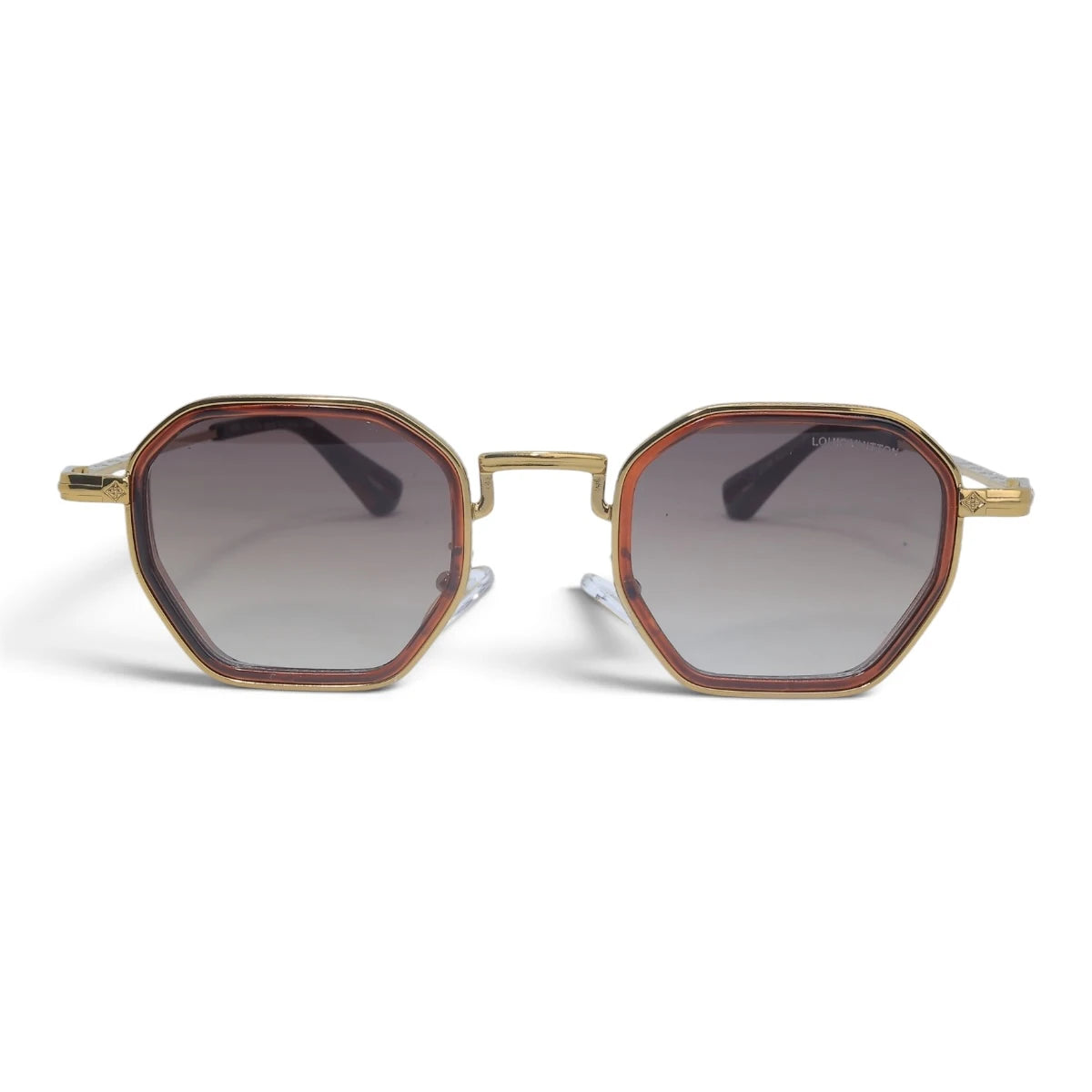 U&EYE The Tavian geometric sunglasses in Gold-Tortoise / Brown Gradient — front view