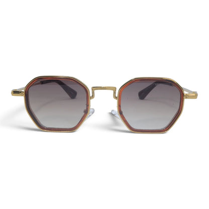 U&EYE The Tavian geometric sunglasses in Gold-Tortoise / Brown Gradient — front view