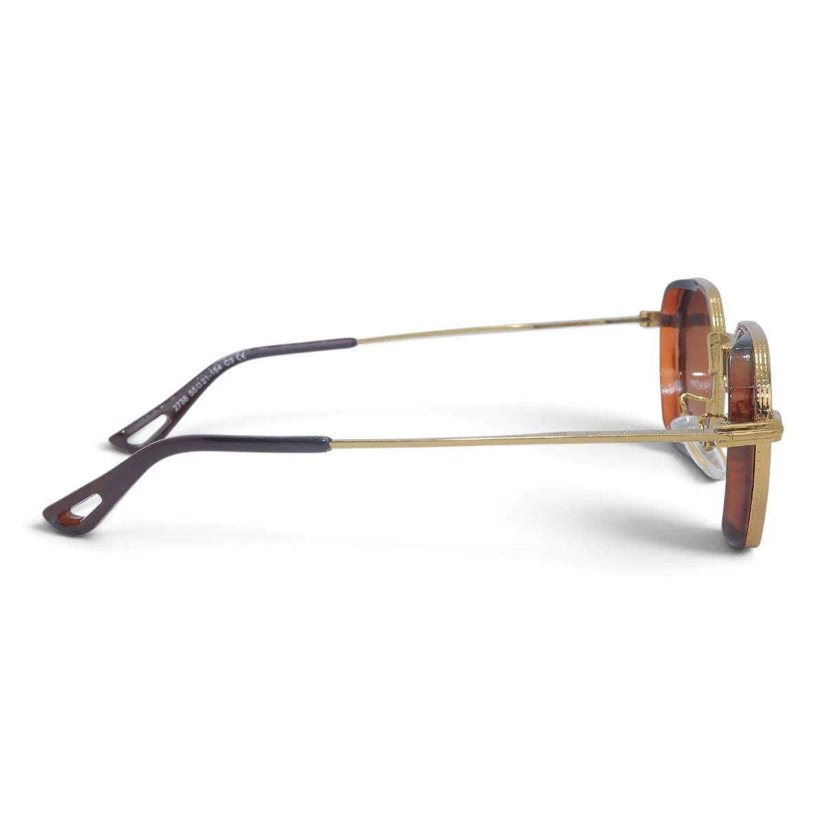 U&EYE The Tavian geometric sunglasses in Gold-Tortoise / Brown Gradient — side view
