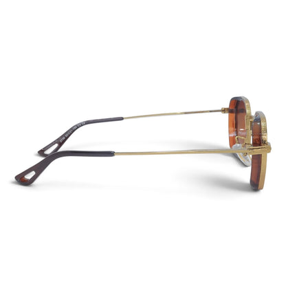 U&EYE The Tavian geometric sunglasses in Gold-Tortoise / Brown Gradient — side view