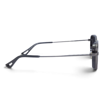 U&EYE The Tavian geometric sunglasses in Gunmetal / Blue-Gray Gradient — side view