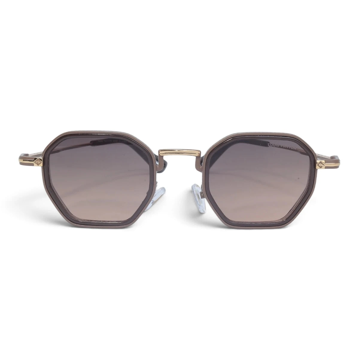 U&EYE The Tavian geometric sunglasses in Rose Gold-Brown / Brown Gradient — front view