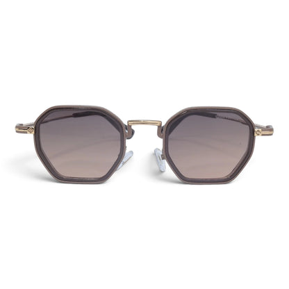 U&EYE The Tavian geometric sunglasses in Rose Gold-Brown / Brown Gradient — front view