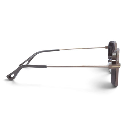 U&EYE The Tavian geometric sunglasses in Rose Gold-Brown / Brown Gradient — side view