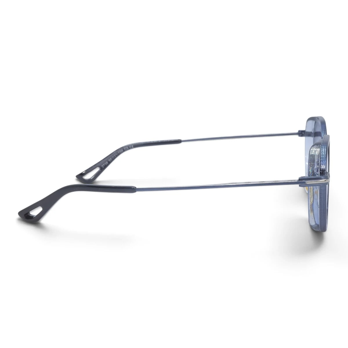 U&EYE The Tavian geometric sunglasses in Silver-Blue / Blue — side view