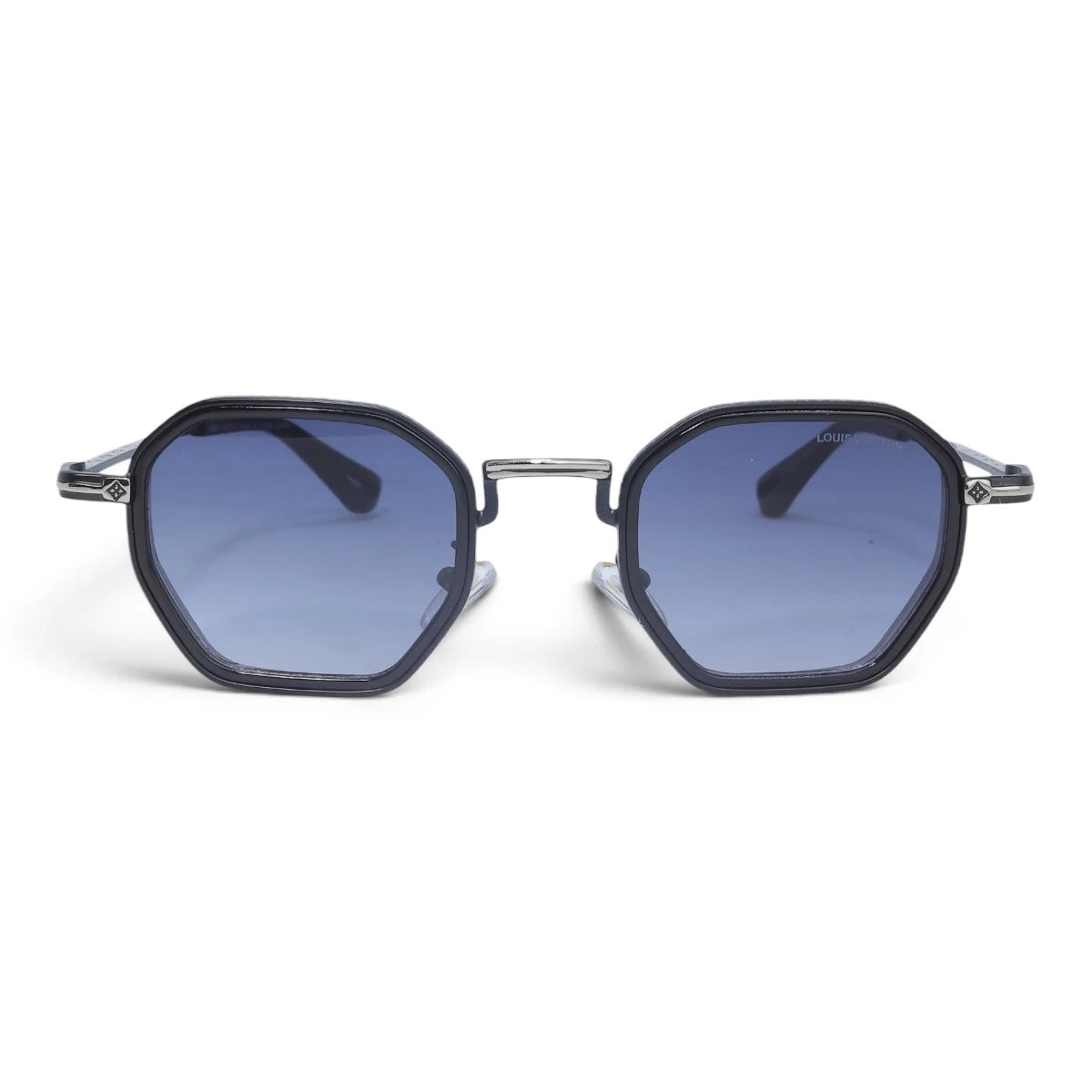 U&EYE The Tavian geometric sunglasses in Silver / Violet-Blue Gradient — front view