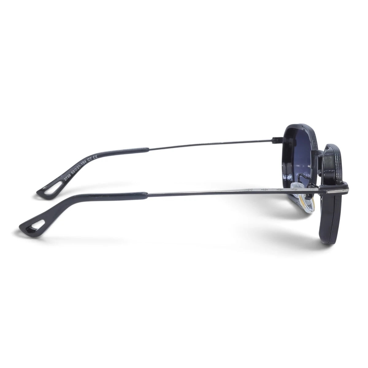 U&EYE The Tavian geometric sunglasses in Silver / Violet-Blue Gradient — side view
