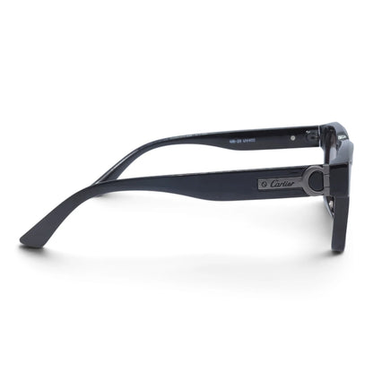 U&EYE The Valeo square polarized sunglasses in Black / Silver Mirror — side view