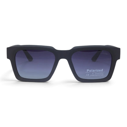 U&EYE The Valeo square polarized sunglasses in Black / Violet-Blue Gradient — front view