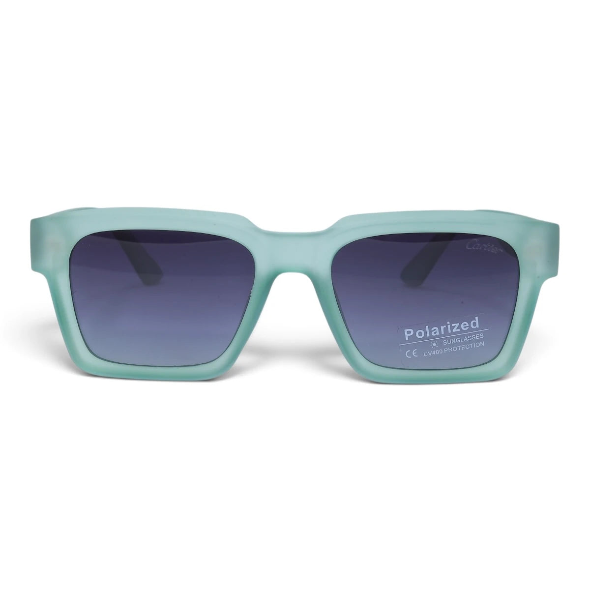 U&EYE The Valeo square polarized sunglasses in Mint Crystal / Violet-Gray Gradient — front view